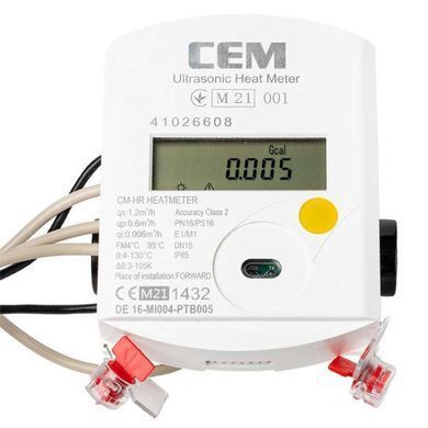 Лічильник тепла ультразвуковий CEM CM-HR Ду 15 0,6 м3/год MBUS cem-cm-hr-15-06 фото