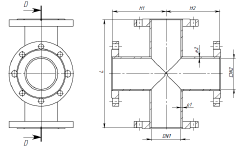 Хрестовина фланцева нержавеючий Ду 50 ggk-nerz-130 фото