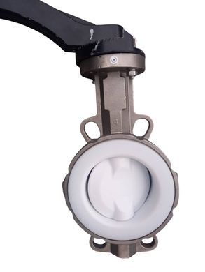 Задвижка Баттерфляй Ду 100 из нержавеющей стали футерованная PTFE bater-spec-4 фото