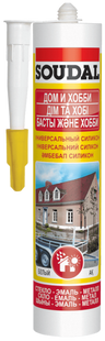 Герметик&nbsp;силіконовий універсальний 280 мл (білий)&nbsp;SOUDAL 000130046 фото
