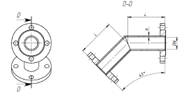 Отвод 45* фланцевый нержавеющий Ду 150 ggk-nerz-14 фото