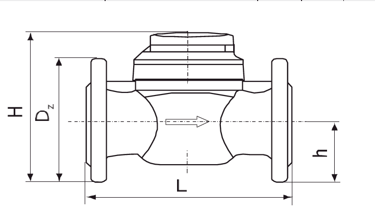 Габарити лічильника води Апатор Повогаз МВН