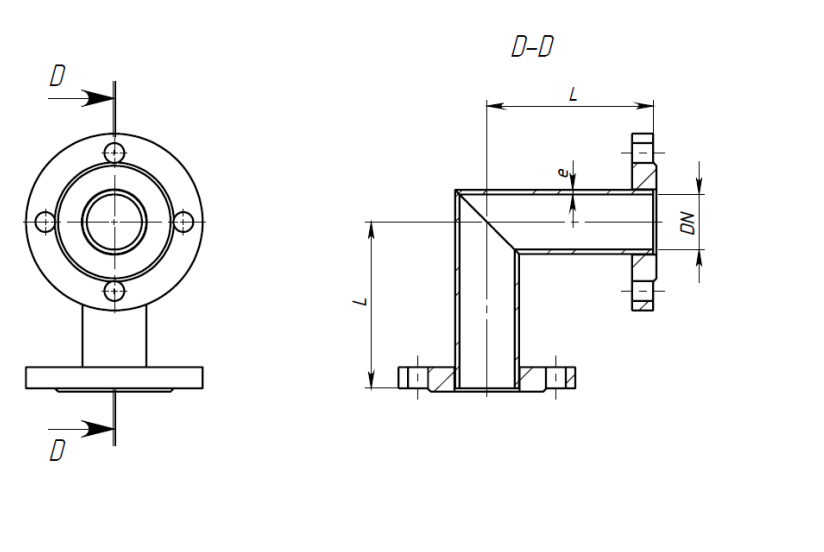 Колено фланцевое нержавеющее